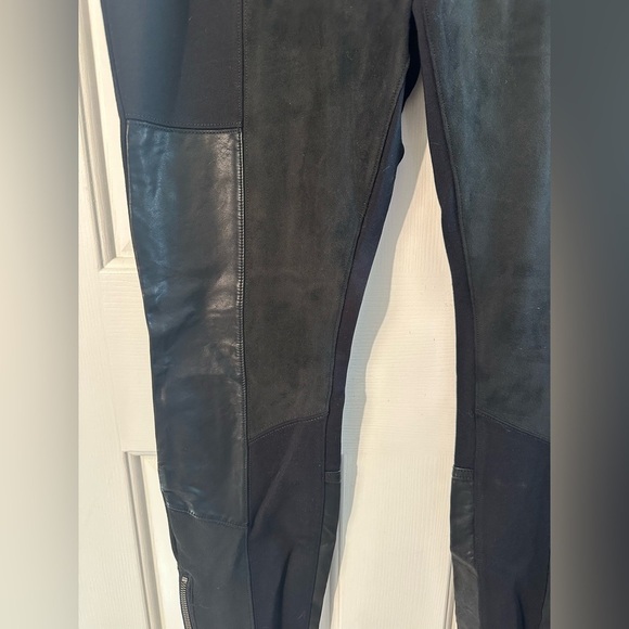 ANTHROPOLOGIE NWT Sz 32 Faux Suede Leather Patch Ankle Zipped Slim Pant Pull On - Picture 10 of 16